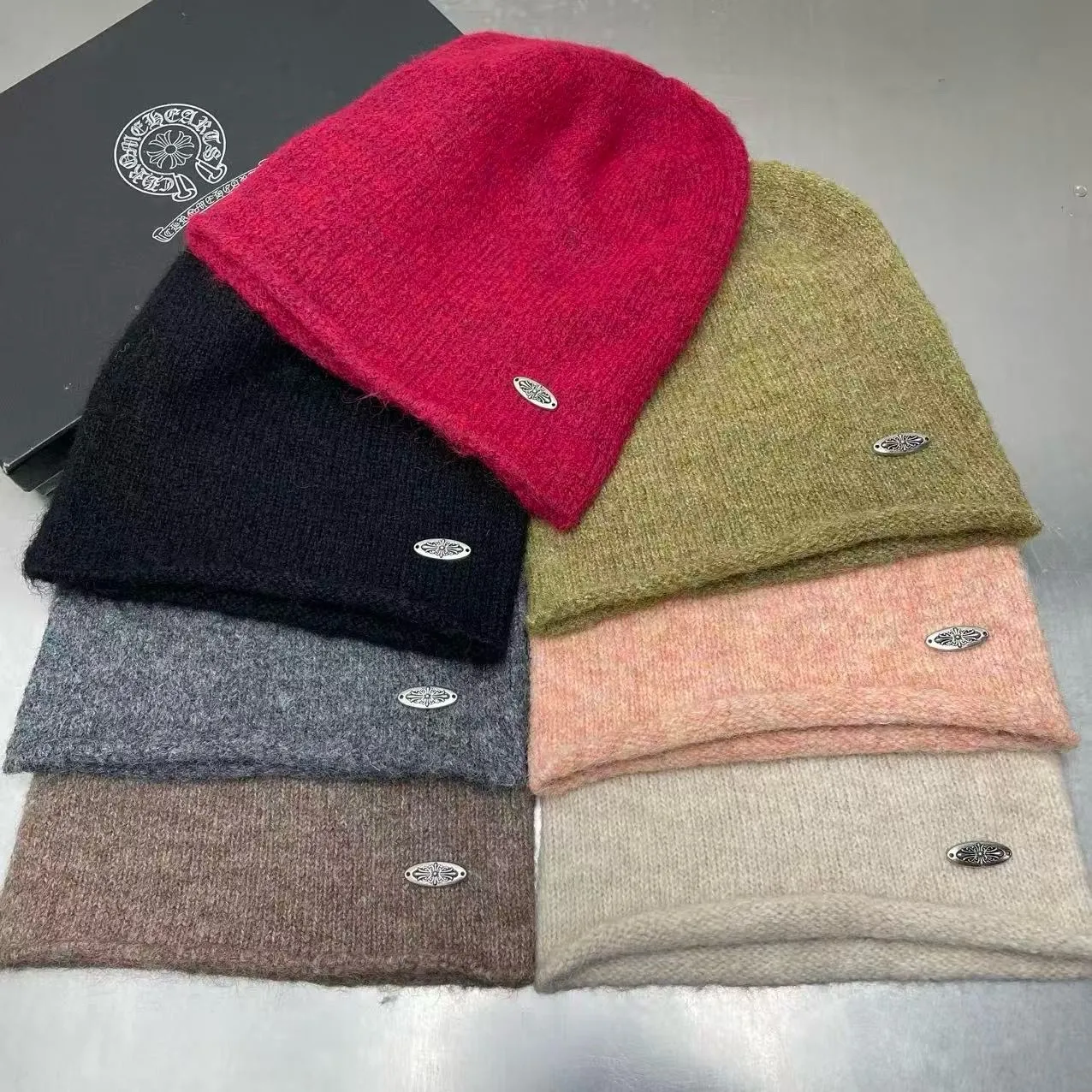 ☦︎𒋲☦︎Cro Heart Wool Pile Hat